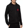 Best Pirce 🧨 HUGO Daple French Terry Zip Front Hoodie Black 🧨