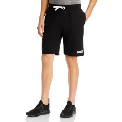 Top 10 π BOSS Ease Cotton Logo Print Shorts Regular Fit Black β