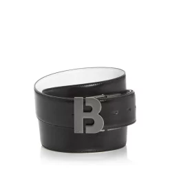 Brand new ⌛ BOSS Hugo Boss Men's Logo Buckle Reversible Leather Belt Black 🧨