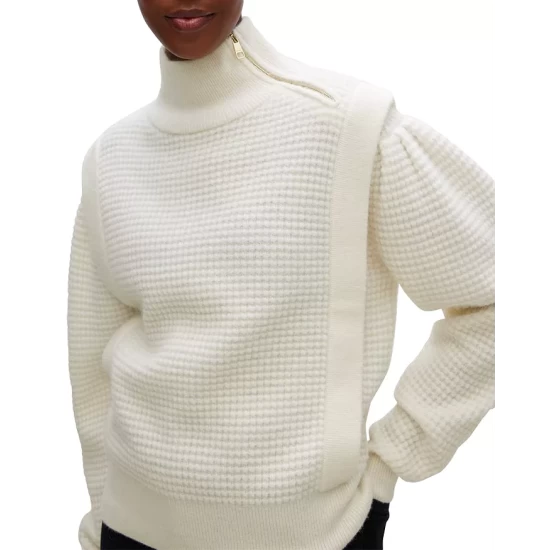 Cheapest β BOSS Farmenia Textured Turtleneck Sweater Soft Cream π 3 Cheapest β BOSS Farmenia Textured Turtleneck Sweater Soft Cream π - Image 3
