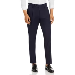 Outlet 😀 BOSS Perin Pleated Relaxed Fit Pants Dark Blue ⭐