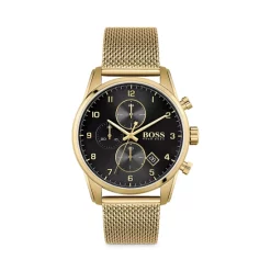Coupon β€οΈ BOSS Hugo Boss Skymaster Chronograph, 44mm Black/gold β€οΈ