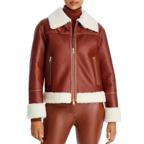 Coupon 𧨠BOSS Shearling Trim Leather Jacket Medium Brown βοΈ 3 Coupon 𧨠BOSS Shearling Trim Leather Jacket Medium Brown βοΈ - Image 3