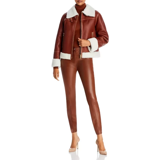 Coupon 𧨠BOSS Shearling Trim Leather Jacket Medium Brown βοΈ 4 Coupon 𧨠BOSS Shearling Trim Leather Jacket Medium Brown βοΈ - Image 4