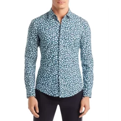 Brand new π₯° BOSS Roan Patterned Slim Fit π Dress π Shirt Light Pastel Blue β¨