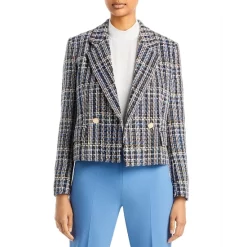 Wholesale 🧨 BOSS Tweed Double Breasted Jacket Mountain Blue Fantasy 🛒