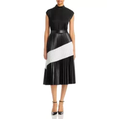 Best reviews of 👍 BOSS Faux Leather Pleated Stripe Midi 👗 Skirt Black 😀 -BOSS Hugo Boss Shop unnamed file 1315