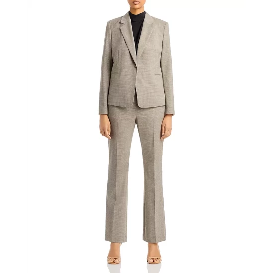 Buy π BOSS Wool Check Notch Lapel Blazer Beige Houndstooth π 4 Buy π BOSS Wool Check Notch Lapel Blazer Beige Houndstooth π - Image 4