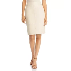 Coupon ❤️ BOSS Selrita Leather Pencil 👗 Skirt Bisque 🧨