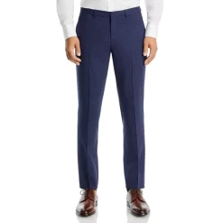 Flash Sale β¨ HUGO Hesten Extra Slim Fit Tonal Check Suit Pants Dark Blue π