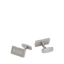 Budget 🤩 BOSS Hugo Boss Boss Logo Cufflinks Silver 😉