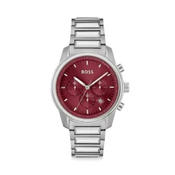Discount ✨ BOSS Hugo Boss Trace Chronograph, 44mm Red/silver 😀