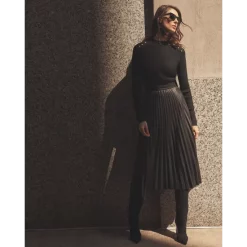 Best reviews of 👍 BOSS Vaplita Pleated Faux Leather Midi 👗 Skirt Black 😍 -BOSS Hugo Boss Shop unnamed file 181