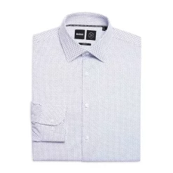 Coupon 🎁 BOSS Sharp Fit Dobby Print Performance 👗 Dress 👕 Shirt Light Pastel Blue ❤️