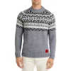 Best Pirce 🔔 HUGO Steenor Wool Blend Fair Isle Relaxed Fit Mock Neck Sweater Gray 🛒