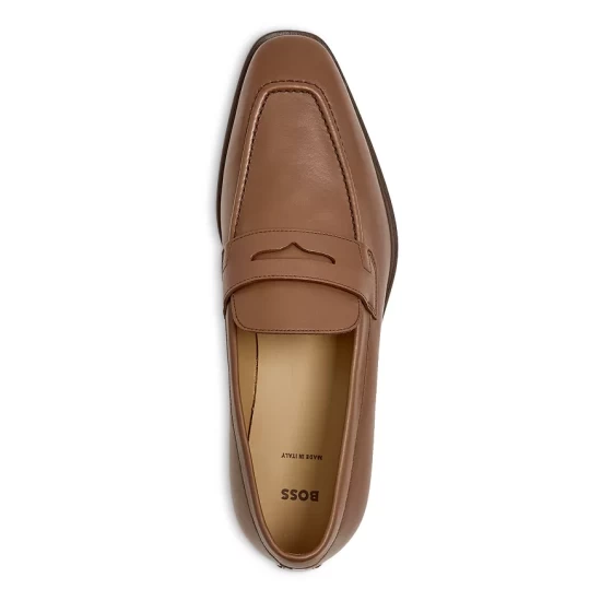 Hot Sale π BOSS Men's Lisbon Apron Toe Penny Loafers Medium Brown π 2 Hot Sale π BOSS Men's Lisbon Apron Toe Penny Loafers Medium Brown π - Image 2