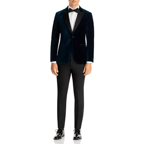 Buy 𧨠BOSS Hutson Velvet Slim Fit Tuxedo Jacket Teal β€οΈ 2 Buy 𧨠BOSS Hutson Velvet Slim Fit Tuxedo Jacket Teal β€οΈ - Image 2