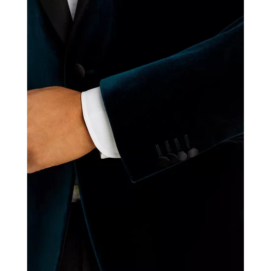 Buy 𧨠BOSS Hutson Velvet Slim Fit Tuxedo Jacket Teal β€οΈ 7 Buy 𧨠BOSS Hutson Velvet Slim Fit Tuxedo Jacket Teal β€οΈ - Image 7
