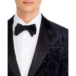 Best Pirce ⭐ BOSS Hutson Navy Velvet Swirl Print Slim Fit Dinner Jacket Dark Blue 👏 -BOSS Hugo Boss Shop unnamed file 292