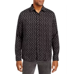 Discount π₯° HUGO Emero Geometric Print Relaxed Fit π Shirt Dark Gray π