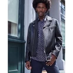 Discount 🥰 HUGO Emero Geometric Print Relaxed Fit 👚 Shirt Dark Gray 👍 -BOSS Hugo Boss Shop unnamed file 302