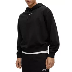 Outlet 🥰 HUGO Dalegre Script Logo Hoodie Black 💯