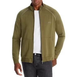 Promo 👍 BOSS Mix And Match Cotton Blend Track Jacket Open Green 🤩 -BOSS Hugo Boss Shop unnamed file 350