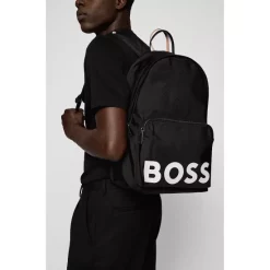 New 🌟 BOSS Hugo Boss Catch Logo 🎒 Backpack Black 🎁 -BOSS Hugo Boss Shop unnamed file 366