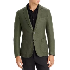 Budget π BOSS Hanry Slim Fit Olive Garment Dyed Flannel Sport π§₯ Coat Open Green π