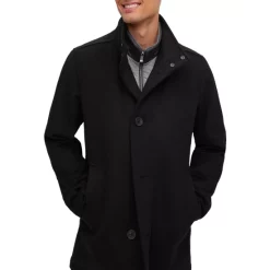 New 🔥 BOSS H-Coxtan-224 1024403 Wool & Cashmere Attached Bib 🧥 Coat Black 🧨 -BOSS Hugo Boss Shop unnamed file 39