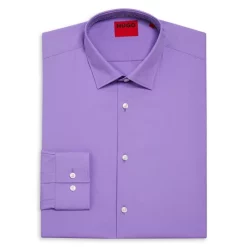 Hot Sale ❤️ HUGO Koey Cotton Floral Trim Slim Fit 👗 Dress 👕 Shirt White 🛒 -BOSS Hugo Boss Shop unnamed file 403