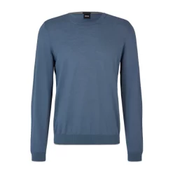 Best deal ⭐ BOSS Leno-P Slim Fit Wool Crewneck Sweater Bering Sea 👍 -BOSS Hugo Boss Shop unnamed file 407