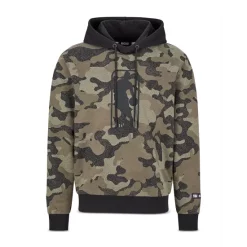 Buy 👏 BOSS NBA W Camo NBA 10244369 Cotton Regular Fit Logo Graphic Hoodie Open Green 🧨