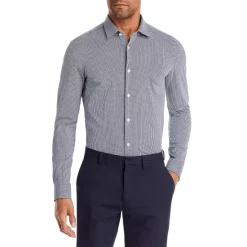 Top 10 βοΈ BOSS Roan Slim Fit Printed Long Sleeve π Shirt Dark Blue π