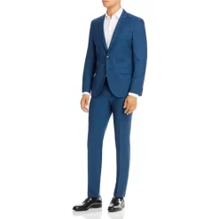 Best reviews of ⭐ HUGO Arti & Hesten Petrol Blue Textured Extra Slim Fit Suit Separates Turquoise/aqua 🎉
