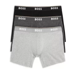 Brand new 🔥 BOSS Power Cotton Blend Boxer Briefs, Pack Of 3 Open Gray 🌟