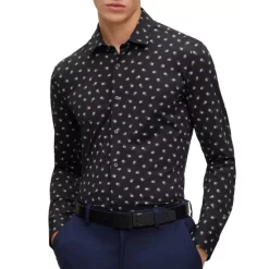 Flash Sale π BOSS Roan Printed Slim Fit π Shirt Medium Beige β€οΈ