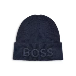 Cheap π― BOSS Hugo Boss Logo Knit Beanie Dark Blue β¨