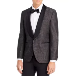 Cheap ⭐ BOSS Jeckson Glitter Effect Regular Fit Dinner Jacket Dark Gray ✔️