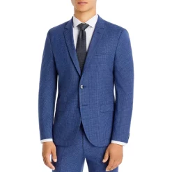Cheap 😍 HUGO Arti Tonal Micro Check Extra Slim Fit Suit Jacket Turquoise/aqua 🧨