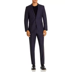 Cheapest ⭐ BOSS H-Huge Tonal Check Slim Fit Suit Dark Blue 🔥