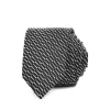 Outlet 😀 HUGO Textured Stripe Skinny Tie Black 🧨