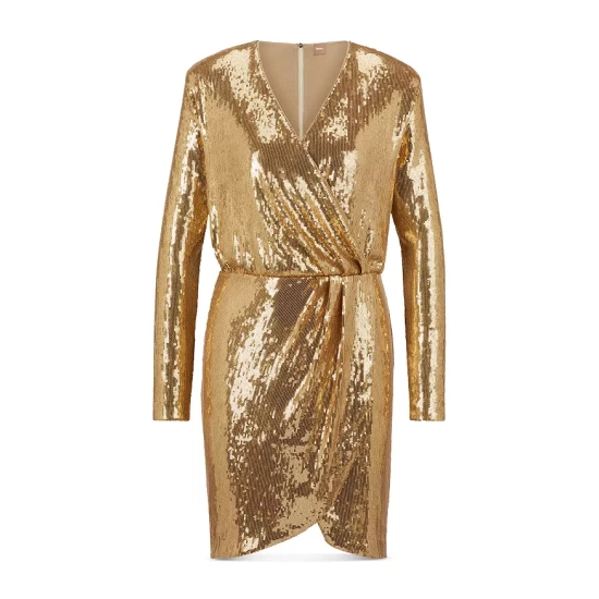 Discount π BOSS Epalleta Sequined π Dress Gold π 5 Discount π BOSS Epalleta Sequined π Dress Gold π - Image 5