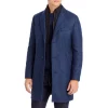 Top 10 ⌛ HUGO Milogan Wool Blend Textured Slim Fit 🧥 Coat Navy 💯