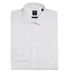 Wholesale 😉 BOSS Basic Solid Slim Fit 👗 Dress 👚 Shirt White ✔️