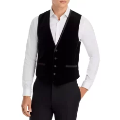 Cheap 💯 HUGO Slim Fit Velvet Formal Vest Black 😀