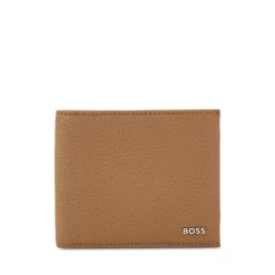 Best Pirce 🤩 BOSS Hugo Boss Crosstown Leather Wallet Medium Beige 🎁