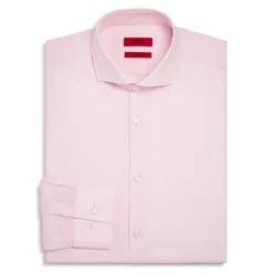 Best Pirce ✨ HUGO Solid Slim Fit 👗 Dress 👕 Shirt Light Pink 🧨