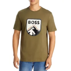 Brand new ⌛ BOSS Tiburt 308 Logo Tee Open Green 🛒