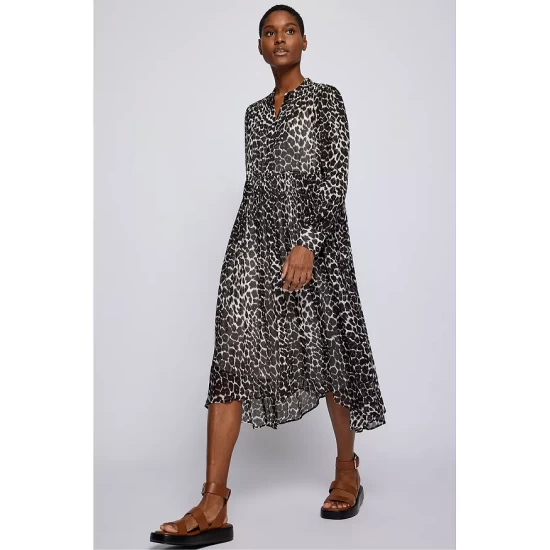 Best Pirce π BOSS Dileora Printed π Dress Black Coffee Leo Print π 6 Best Pirce π BOSS Dileora Printed π Dress Black Coffee Leo Print π - Image 6
